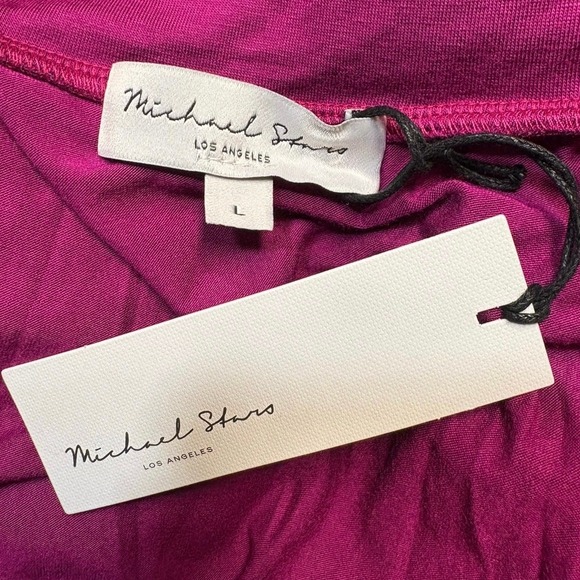 New NWT Michael Stars Berry Clara Ruched Neck Long Sleeve Turtleneck Top - L - Picture 6 of 9